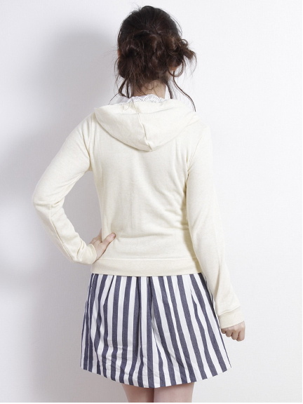 earth music&ecology レース裏毛Zipパーカー