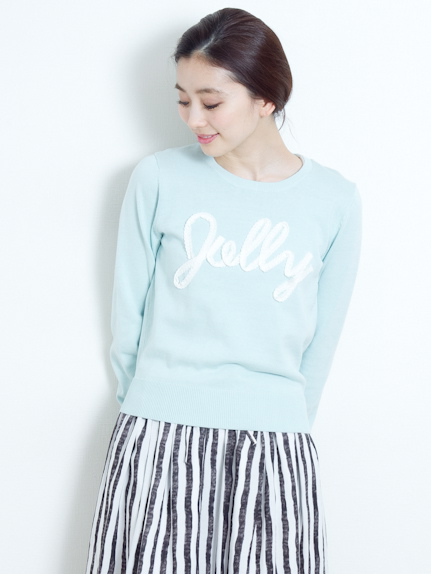 <サイズコンシェルジュ>Jollyレースロゴニットプルオーバー アースミュージック&エコロジー