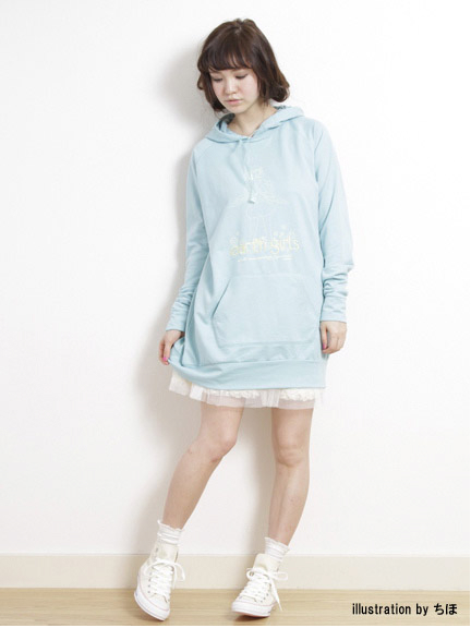 【ちほ×JapanLabel】ロングパーカー アースミュージック&エコロジー