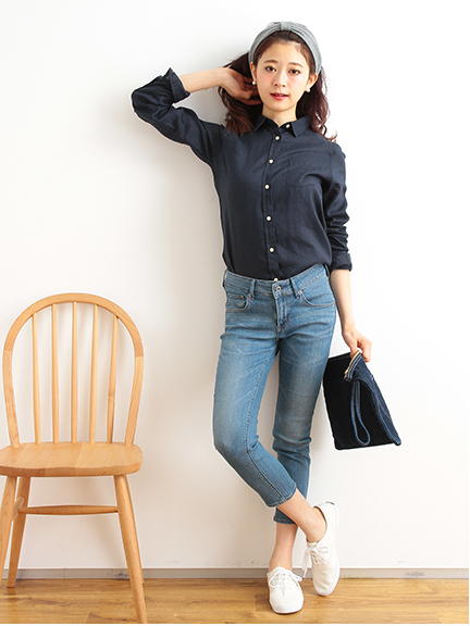 earth【スキスキスキニー】クロップドデニムスキニーパンツ