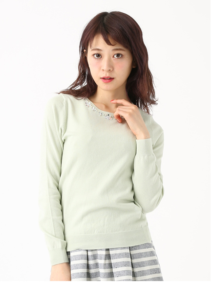 ビジューニットプルオーバー