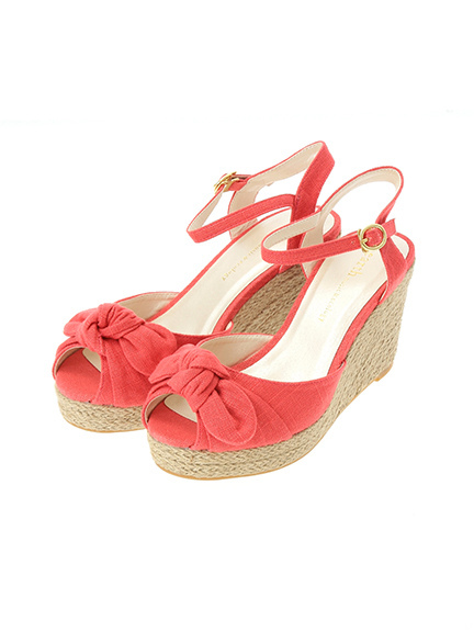 earth リボンウェッジサンダル