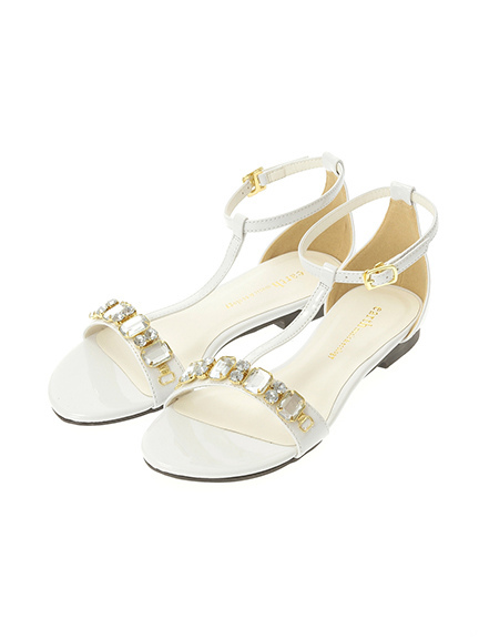 ビジューストラップサンダル