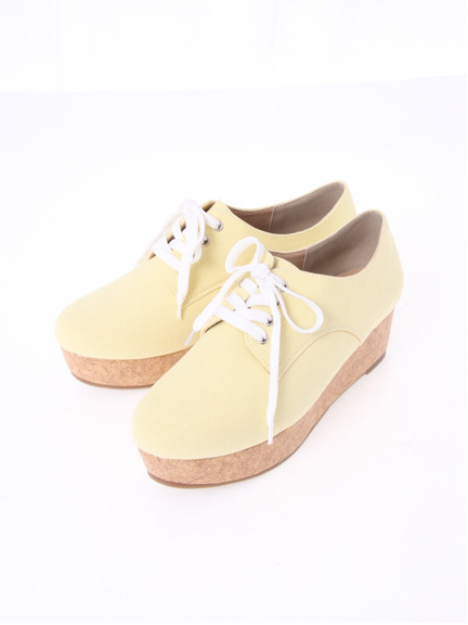 レースアップ厚底キャンバスシューズ