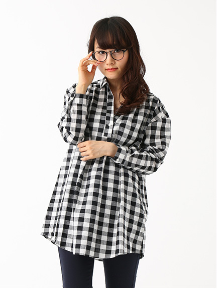 ギンガムチェックスキッパーチュニック