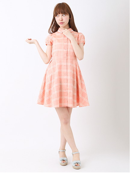 【Special Price】＜WEB限定大きな・小さなサイズ＞カラーウィンドーペンチェックワンピース