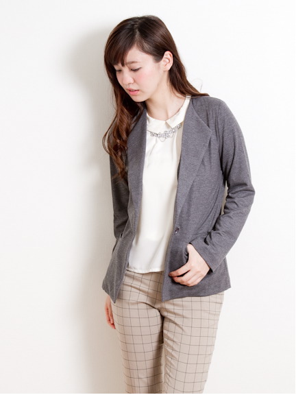 ポンチノーカラージャケット