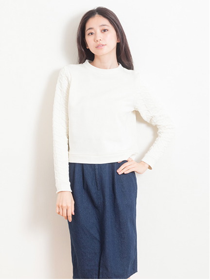 Yキルトスリーブスウェットプルオーバー