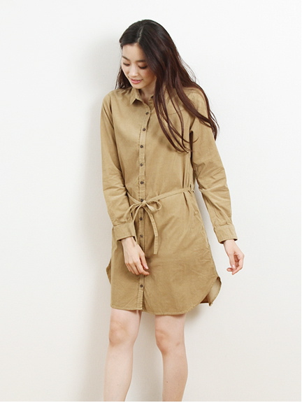 <サイズコンシェルジュ>コーデュロイシャツワンピース