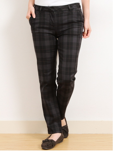 チェックタックストレッチパンツ