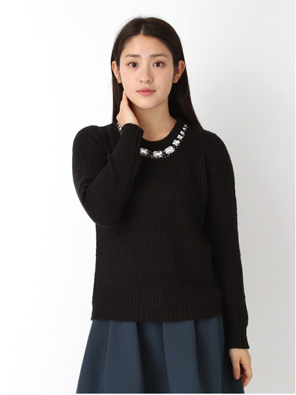 ビジューニットプルオーバー