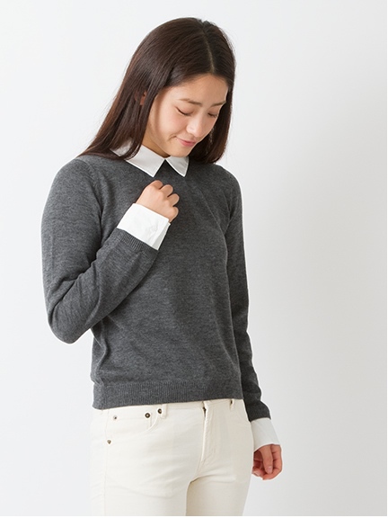 earth×VERY 衿付きニットプルオーバー