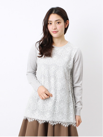 フロントレースニットチュニック