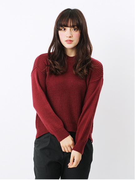 ・ラウンドヘムハイネックニット