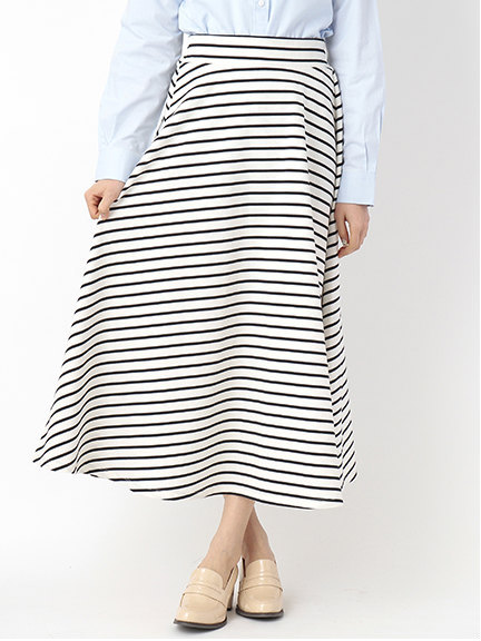 <WEB限定大きな・小さなサイズ>【すきな丈スカート】 ボーダーロング