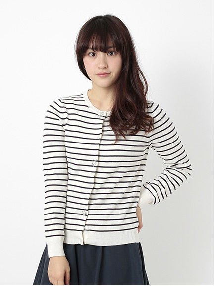 ＜WEB限定大きな・小さなサイズ＞フラワービーズニットカーディガン