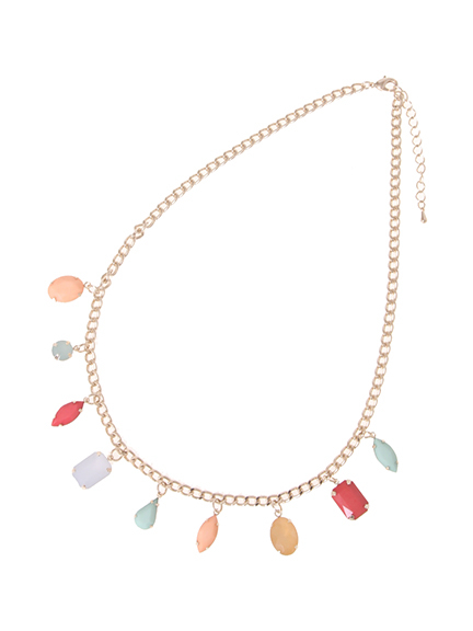 カラーミックスビジューネックレス