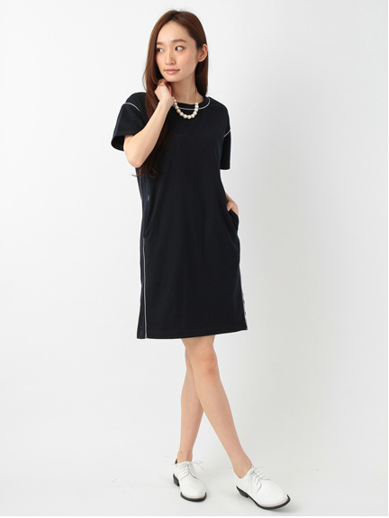 E hyphen world gallery パールAC付ラインワンピース