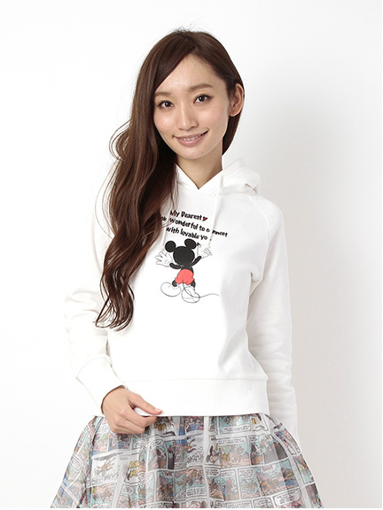 E hyphen world gallery ミッキーメッセージパーカー