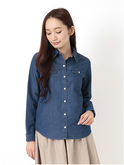 デニム長袖シャツ