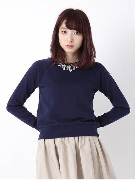 【50％OFF】E hyphen world gallery 衿ビジュースウェットプルオーバー