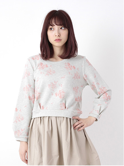 【Special Price】花柄裏毛プルオーバー