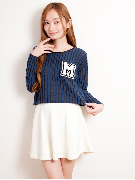 ストライプ長袖プルオーバー