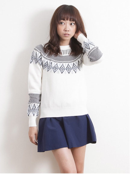 ヨークジャガード長袖プルオーバー