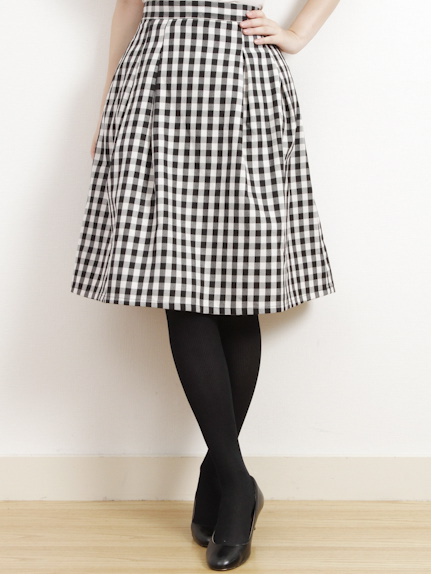 E hyphen world gallery ギンガムチェックミディアムスカート
