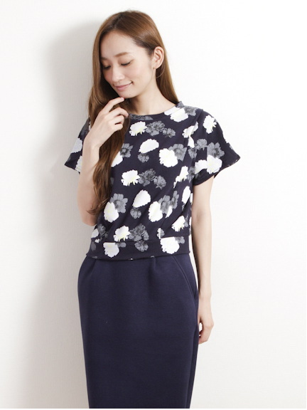 フラワープリントスエットプルオーバー