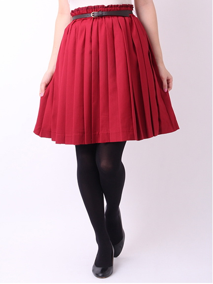 ベルト付プリーツスカート