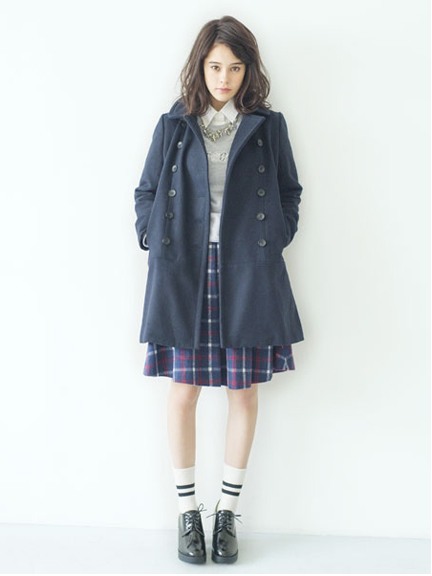 チェックシャギースカート