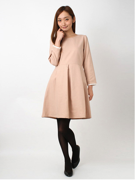 ウエスト切替Aラインワンピース