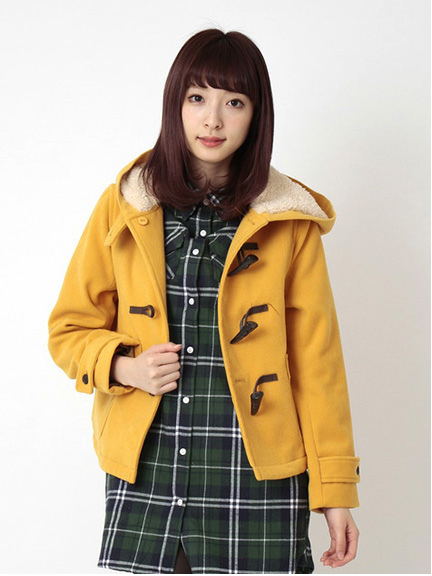 フード裏ボアショートダッフルコート