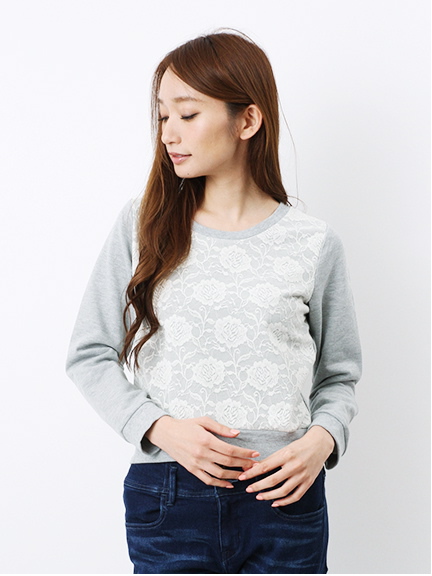 ・フロントレース裏毛プルオーバー