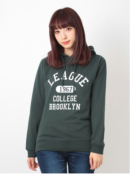 ロゴプリントフードスウェットパーカー