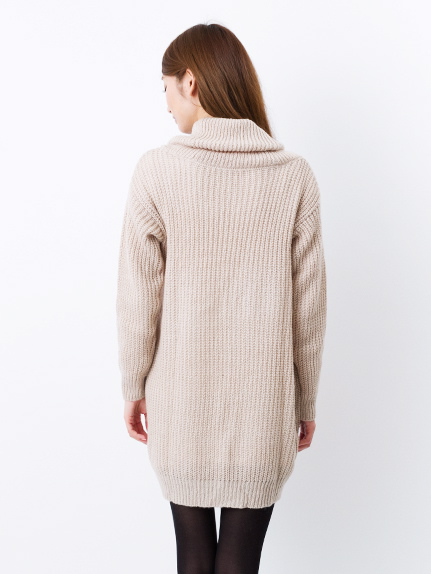 E hyphen ふわオフタートル畦編みニットワンピース