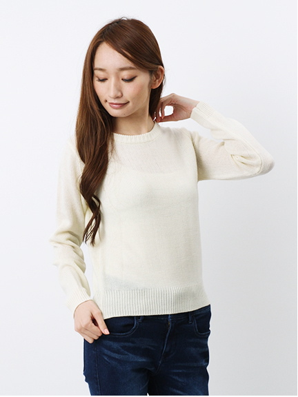 ・クルーネックニットプルオーバー