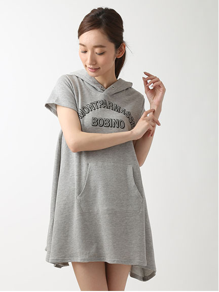 E hyphen world gallery Aラインロゴ裏毛ワンピース