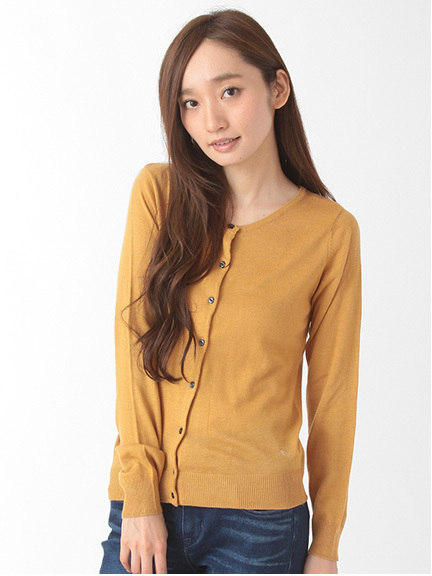 ・ウォッシャブル加工クルーカーディガン