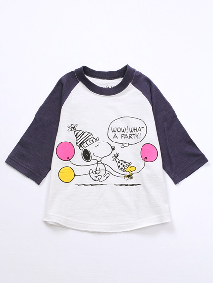 《キッズ》 Peanutsラグラン七分丈Tシャツ アースミュージック&エコロジー