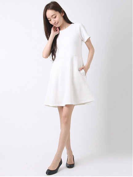 霜降り杢裏毛 半袖ワンピース