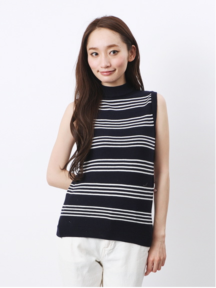【Special Price】・横編ボーダー ハイネックタンクトップ