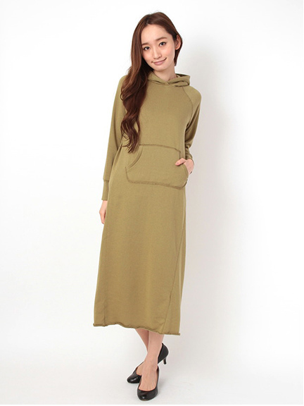 【Special Price】・ピグメント裏毛 長袖ワンピース