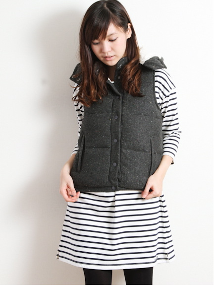 ネップツイード中綿ベスト