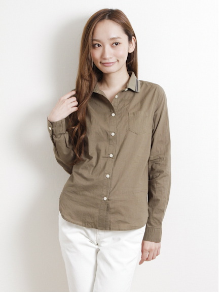 60/_ローン リブ切替長袖シャツ