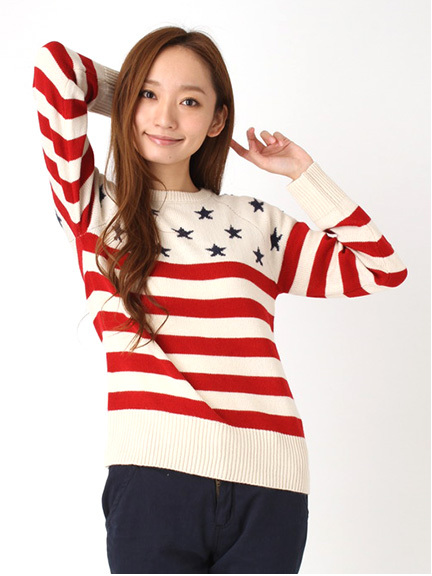 フラッグニット 長袖プルオーバー