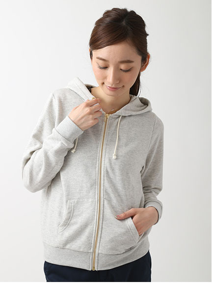 TC裏毛プリント 長袖ジップパーカー