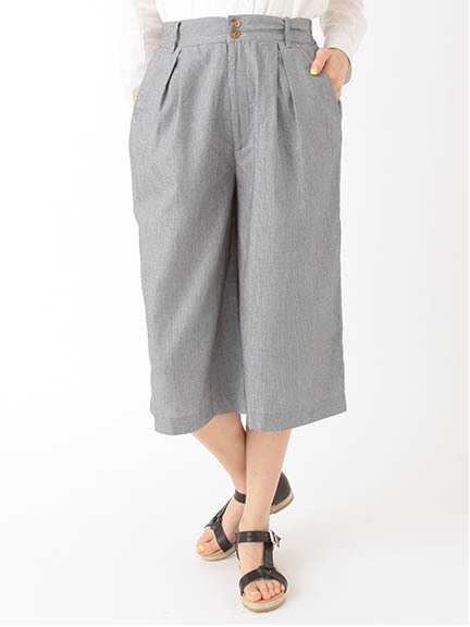 ・チェック柄 ガウチョパンツ