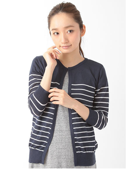 ボーダーフック ニットカーディガン